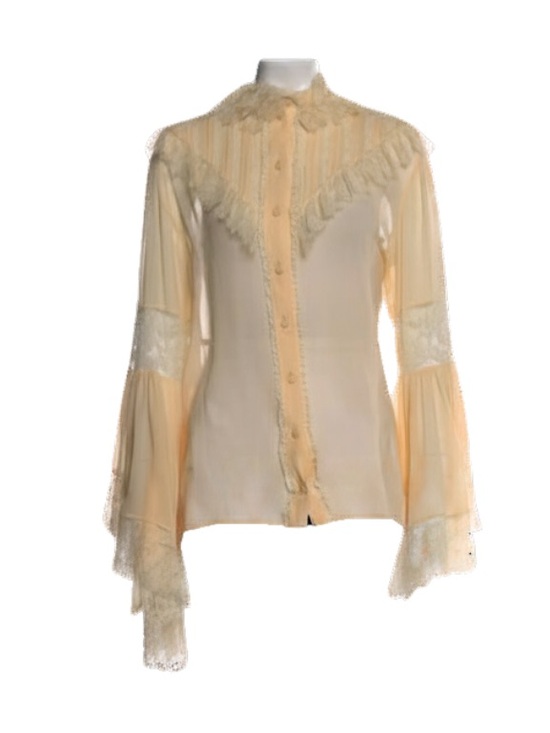 Gucci Tops - Authentic GUCCI Victorian Lace Trim Blouse